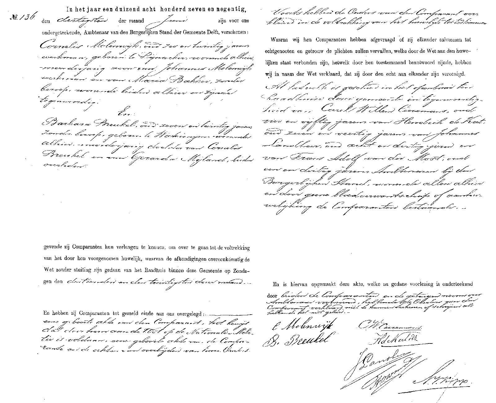 18970630 huw akte 136 Cornelis Molenwijk - Barbara Breukel